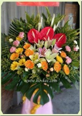 H107-紅掌系列(馬蹄蘭,百合,太陽花)