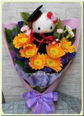 BS002 6枝太陽花KITTY畢業花束